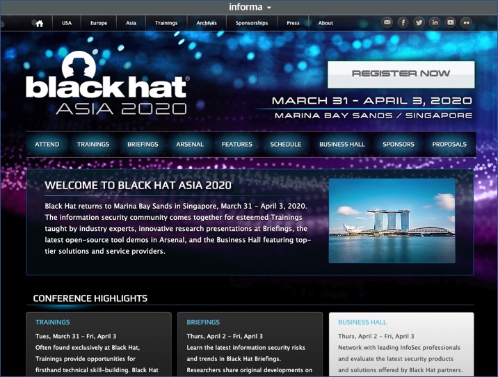 Black Hat Asia 2020 イベントグローブ